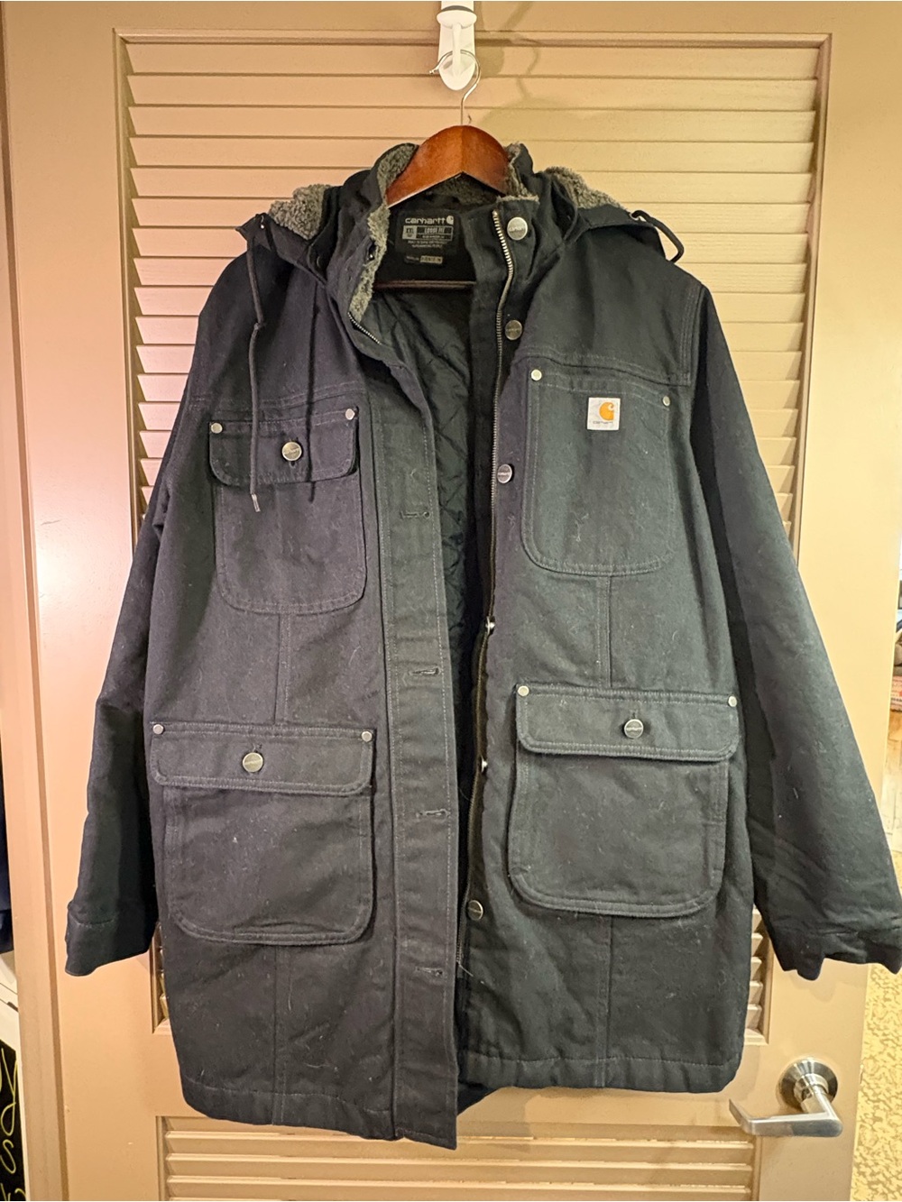 Carhartt Black Hooded Duck Canvas Work Jacket